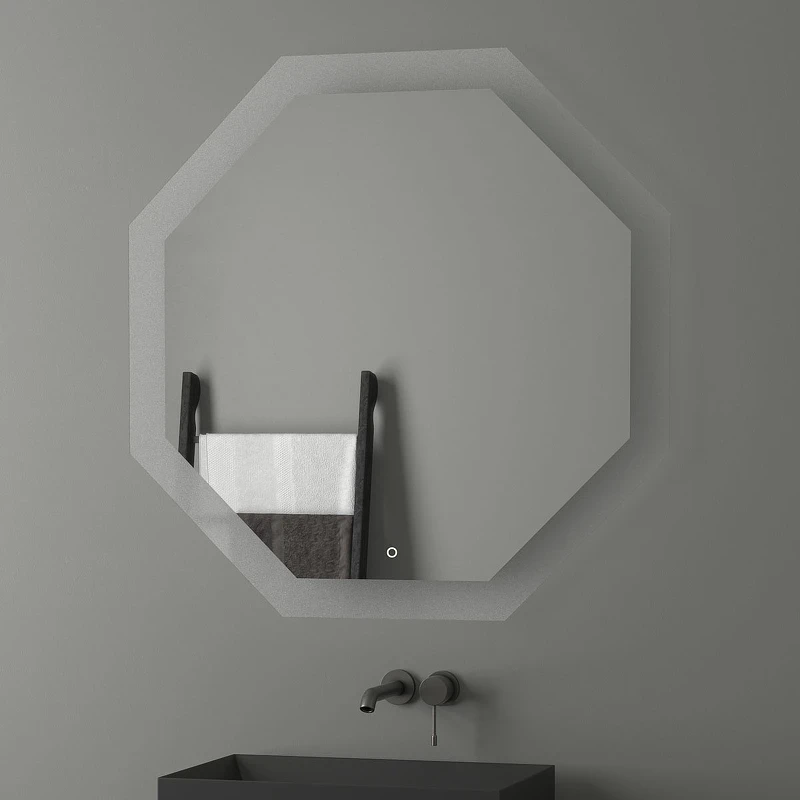 Зеркало Evoform Ledshine 100x100 BY 2607 с подсветкой 32 W - сенсорный выключатель - нейтральный белый свет стекло