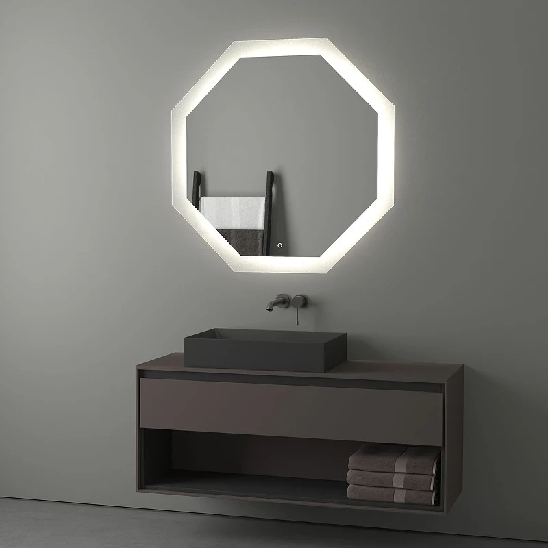 Зеркало Evoform Ledshine 100x100 BY 2607 с подсветкой 32 W - сенсорный выключатель - нейтральный белый свет стекло