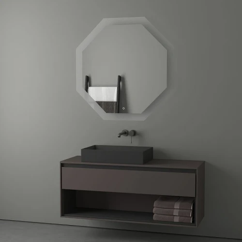 Зеркало Evoform Ledshine 100x100 BY 2607 с подсветкой 32 W - сенсорный выключатель - нейтральный белый свет стекло