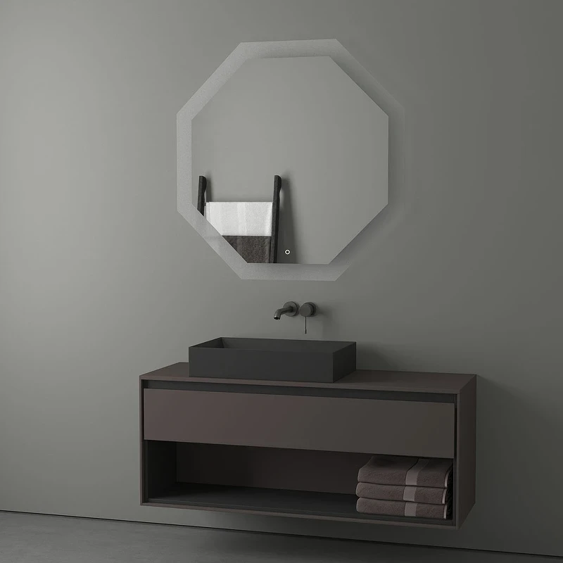 Зеркало Evoform Ledshine 100x100 BY 2607 с подсветкой 32 W - сенсорный выключатель - нейтральный белый свет стекло