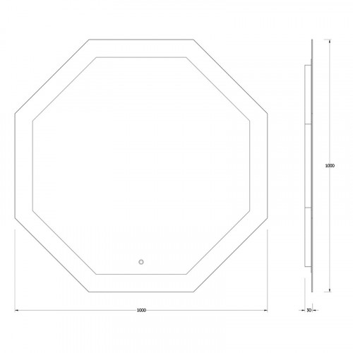 Зеркало Evoform Ledshine 100x100 BY 2607 с подсветкой 32 W - сенсорный выключатель - нейтральный белый свет стекло