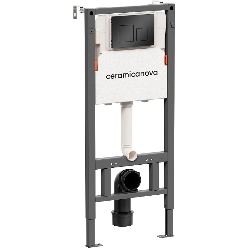 Инсталляция Ceramicanova Balance CN121002MB для унитаза с Черной матовой клавишей смыва пластик