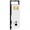 Инсталляция WasserKRAFT Salm 27TLT.010.ME.WH.MG01 для унитаза Белое стекло с клавишей смыва Золото матовое нержавеющая сталь