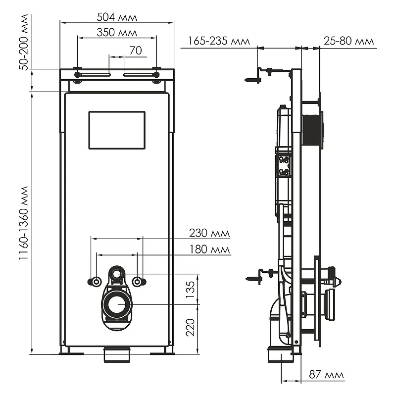 Инсталляция WasserKRAFT Salm 27TLT.010.ME.WH.MG01 для унитаза Белое стекло с клавишей смыва Золото матовое нержавеющая сталь