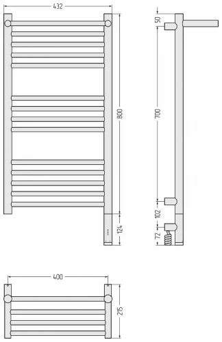 Электрический полотенцесушитель Сунержа Богема 3.1 с 1 полкой 80x40 32-6007-8040 цвет Золотой шёлк