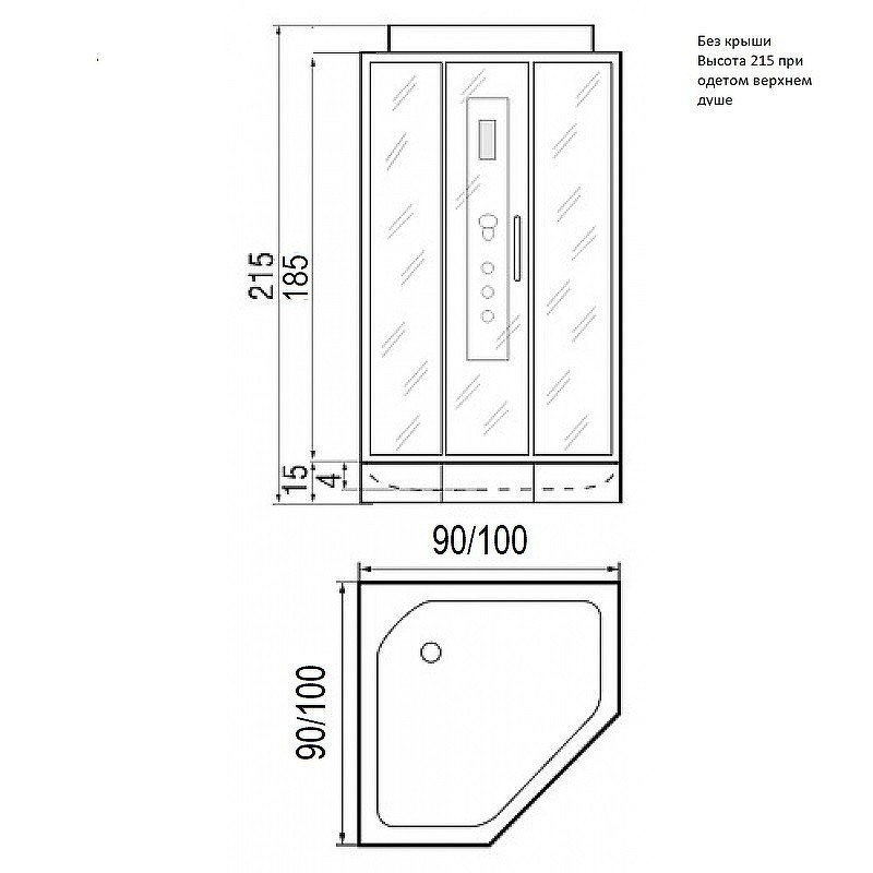 Душевая кабина River Penta 90x90 Б/К 10000000931 с поддоном