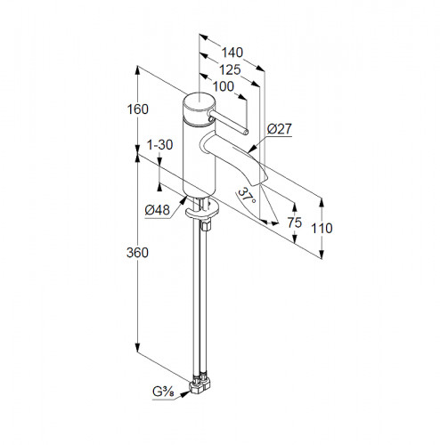 Смеситель для раковины Kludi Bozz 38272N576 цвет Никель брашированный
