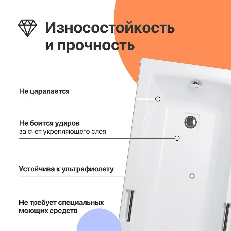 Акриловая ванна DIWO Дмитров 170х75 цвет Белый