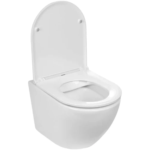 Комплект унитаза WellWant Aura WWU01121WK с инсталляцией Berges Novum D5 040235 с сиденьем Микролифт и Черной матовой клавишей смыва