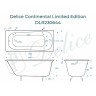 Чугунная ванна Delice Continental Limited Edition 165x70 DLR230644 без отверстий под ручки и антискользящего покрытия