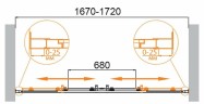 Душевая дверь Cezares Molveno 170 MOLVENO-BF-2-170-C-Cr-IV профиль Хром стекло прозрачное
