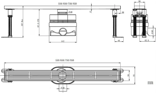 Душевой лоток Allen Brau Reality 75 9.50033.31 с решеткой цвет Черный матовый