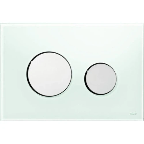 Кнопка смыва для инсталляции Tece Loop Glass 9240653 Зеленая Хром глянцевый