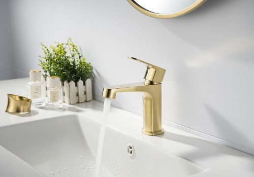 Смеситель для раковины Aquatek Оберон AQ1210BG Золото шлифованное