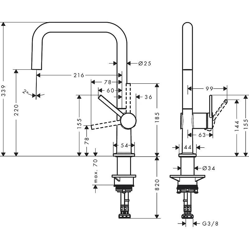 Смеситель для кухни Hansgrohe Talis M54 72806800 Сталь латунь