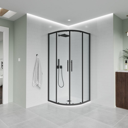 Душевой уголок Veconi Evo 200 B 120х90 E2-B-12090-01-C9 профиль Черный матовый стекло прозрачное