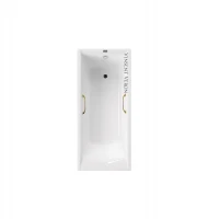 Чугунная ванна Vinsent Veron Devon 180x75 VDV1807545H/VH0012GD цвет Белый с квадратными золотыми ручками
