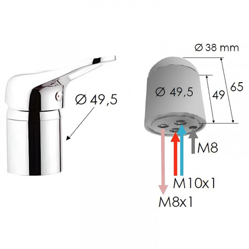 Смеситель для биде Remer Kiss K23 Хром латунь
