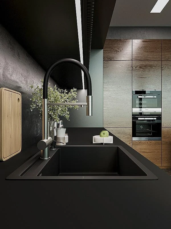 Смеситель для кухни Emar PVD ЕС - 7024 цвет Satin