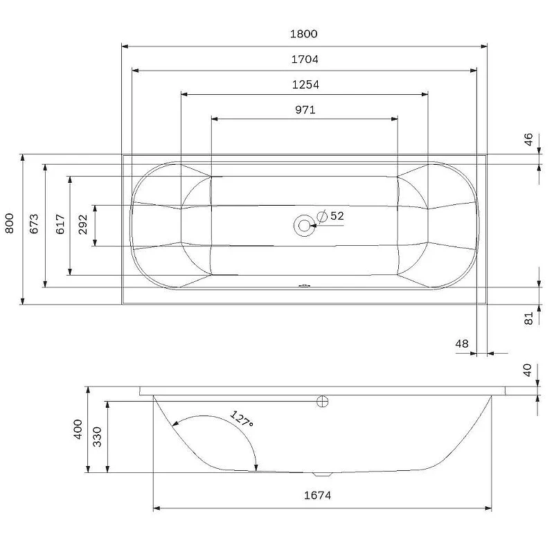Акриловая ванна AM.PM Above 180х80 W9XA-180-080W-A цвет Белый