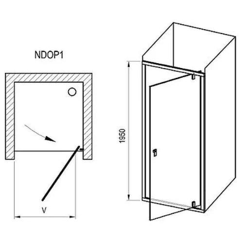 Душевая дверь Ravak Nexty NDOP1-80 03O40C00Z1 профиль Хром стекло Transparent