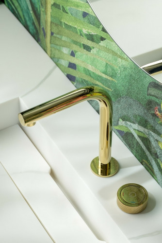 Смеситель для раковины Boheme Tech 158-G Золото латунь