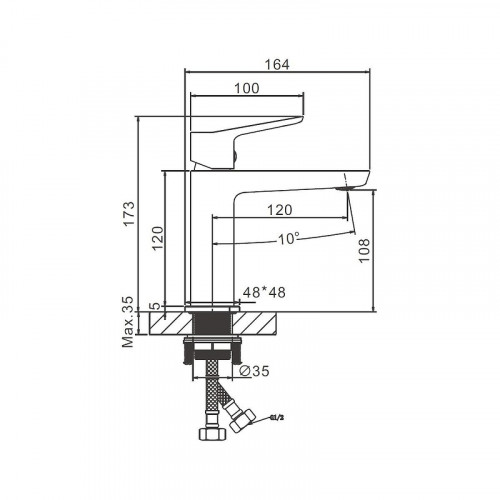 Смеситель для раковины Belz B715-3 B10715-3 цвет Оружейная сталь