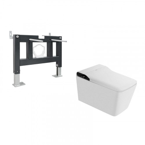 Комплект унитаза биде с инсталляцией Abber Rechteck AC1215S-AC0101P цвет Белый с сиденьем Микролифт