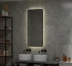 Зеркало Континент Torry 600х1200 ЗЛП1533 с подсветкой Черное с бесконтактным выключателем стекло