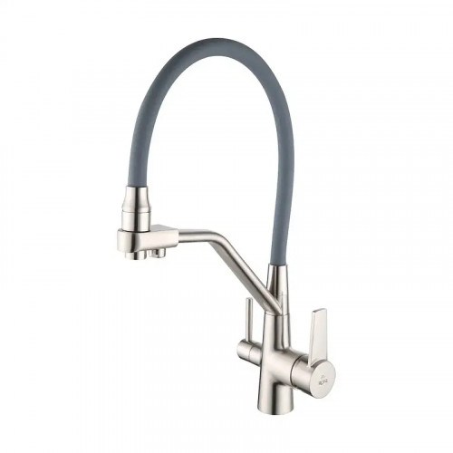 Смеситель для кухни Rose R558L цвет Сатин Серый