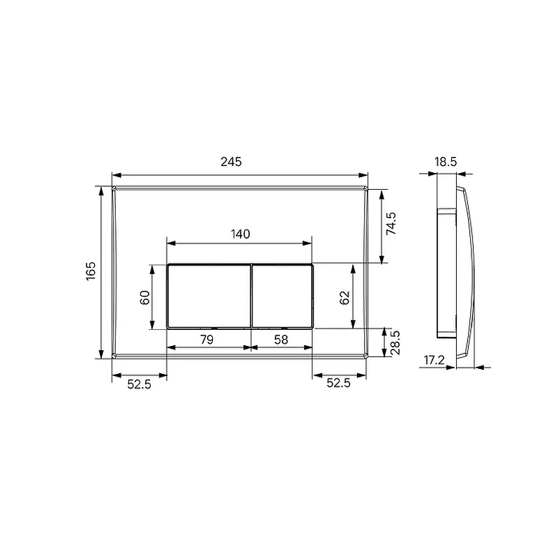 Смывной бачок Iddis Optima Home OPH0GCCi32K скрытого монтажа с клавишей смыва Хром нержавеющая сталь