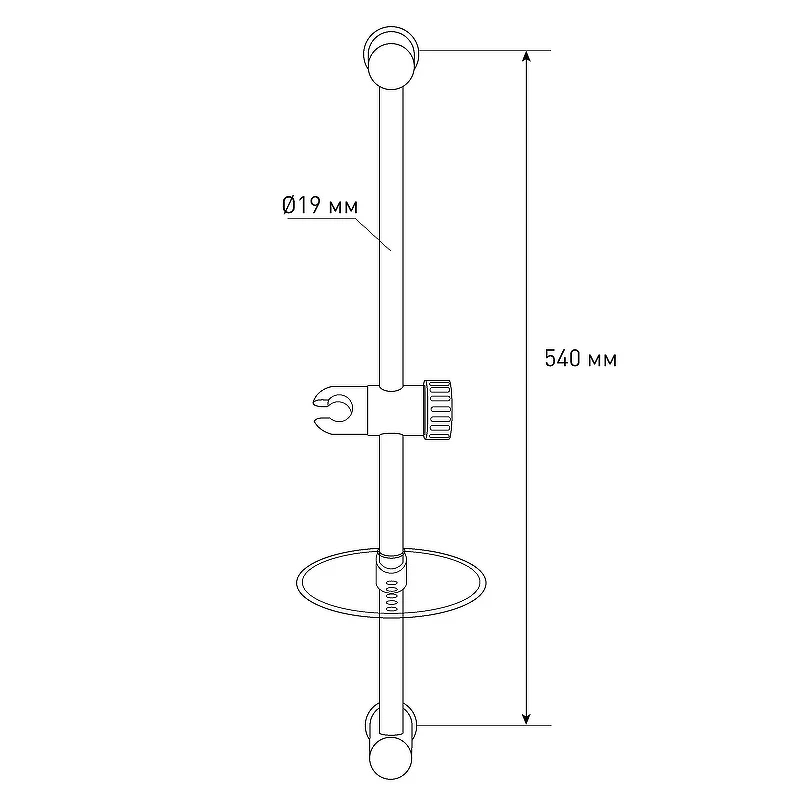 Душевая штанга Melodia della vita Standard Middle MKP20027BL Хром