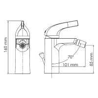 Смеситель для биде WasserKRAFT Sauer 7106 Золото латунь
