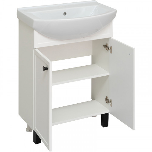 Тумба под раковину Runo Римини 65 00-00001254 Белая МДФ / ЛДСП