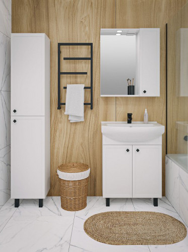 Тумба под раковину Runo Римини 65 00-00001254 Белая МДФ / ЛДСП