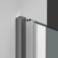 Душевая дверь Vincea Alpha 90 VDP-3AL900CLGM профиль Вороненая сталь стекло прозрачное