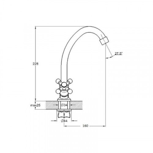Смеситель для кухни D-Lin D151819-1 цвет  Хром