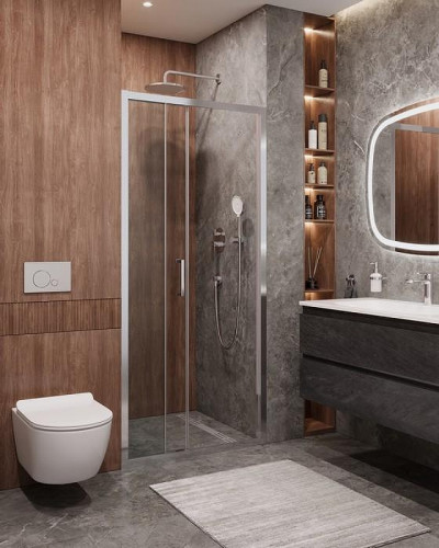 Душевая дверь Cezares Molveno 90 MOLVENO-BF-3-90-C-Cr-IV профиль Хром стекло прозрачное