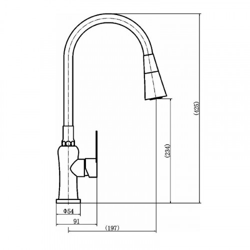 Смеситель для кухни Fashun A54801+N7351 цвет Сатин Синий