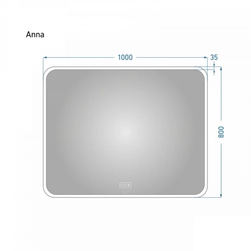 Зеркало Alavann Anna 50 ALV0016021 с подсветкой цвет Белый с сенсорным выключателем и подогревом