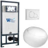 Комплект унитаза с инсталляцией WeltWasser MARBERG 507 + JECKENBACH 004 GL-WT + MAR 507 RD GL-WT 10000010724 цвет Белый глянцевый с сиденьем Микролифт и клавишей смыва цвет Белый глянцевый