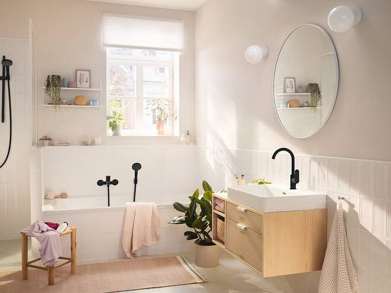 Смеситель для раковины Hansgrohe Rebris S 72536670 Черный матовый латунь