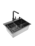 Кухонная мойка Wisent 60 WS36050B/WGER019B/W405B/W302644B/W4998-6-U со смесителем цвет Графит