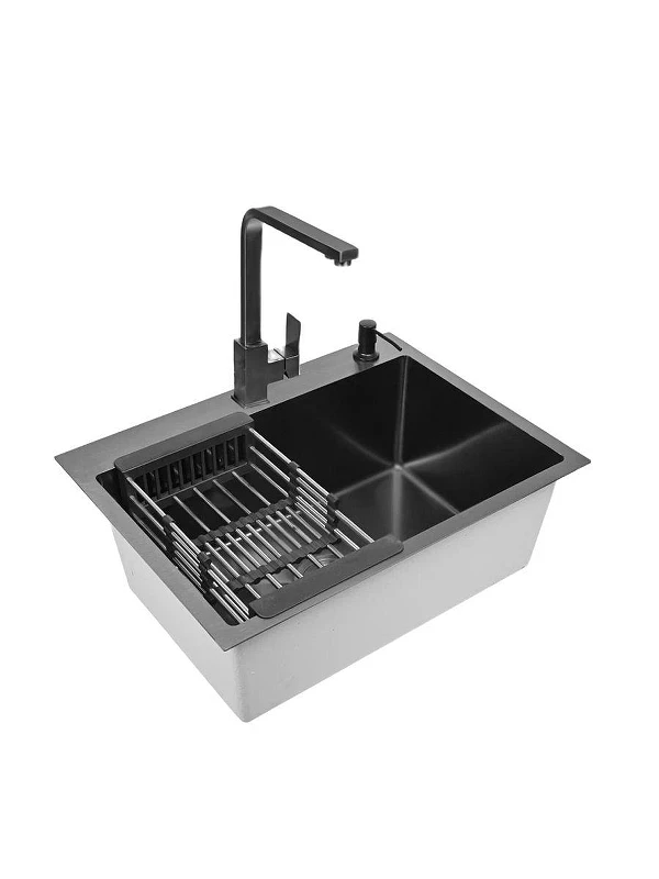 Кухонная мойка Wisent 60 WS36050B/WGER019B/W405B/W302644B/W4998-6-U со смесителем цвет Графит