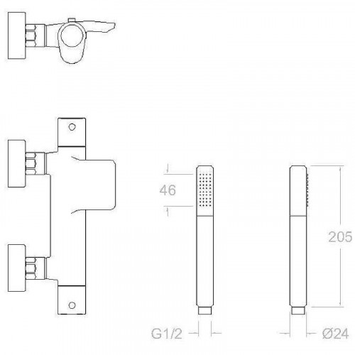 Смеситель для ванны Ramonsoler Alexia 363901DNM с термостатом Черный матовый