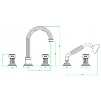 Смеситель на борт ванны Cezares Olimp OLIMP-BVD-03/24-Sw Золото 24 карат латунь