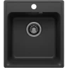 Кухонная мойка Reflexion Quadra 43 RF0243BL Черная со смесителем Viko V-3224 Хром Черный