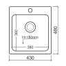 Кухонная мойка Reflexion Quadra 43 RF0243BL Черная со смесителем Viko V-3224 Хром Черный