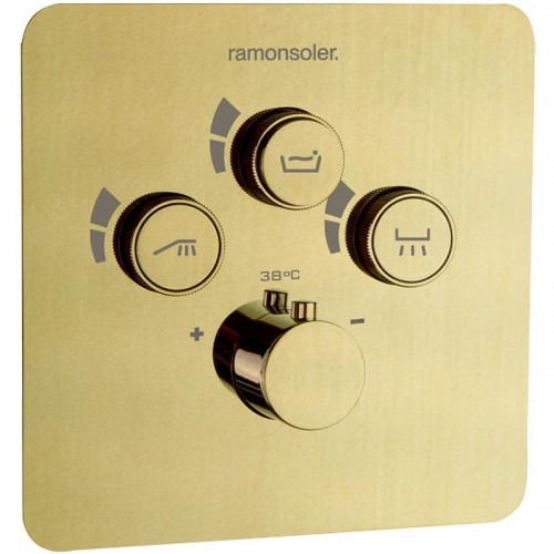 Смеситель для душа Ramonsoler RS Smart 85T301SOC с термостатом Золото брашированное