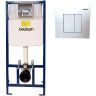 Инсталляция beWash BW74 K500RZVP0300MKK00000 для унитаза с клавишей смыва Хром матовый пластик